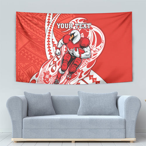 Personalized Sydney Swans Tapestry Polynesian Tribal Swan Mascot With Hibiscus Floral Art