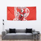 Personalized Sydney Swans Tapestry Polynesian Tribal Swan Mascot With Hibiscus Floral Art