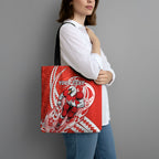 Personalized Sydney Swans Tote Bag Polynesian Tribal Swan Mascot With Hibiscus Floral Art