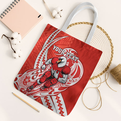 Personalized Sydney Swans Tote Bag Polynesian Tribal Swan Mascot With Hibiscus Floral Art