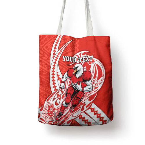 Personalized Sydney Swans Tote Bag Polynesian Tribal Swan Mascot With Hibiscus Floral Art
