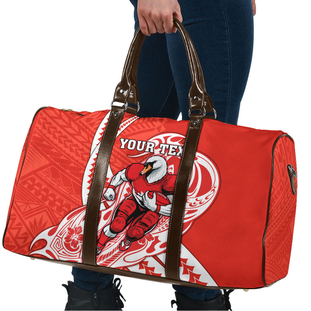 Personalized Sydney Swans Travel Bag Polynesian Tribal Swan Mascot With Hibiscus Floral Art