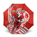 Personalized Sydney Swans Umbrella Polynesian Tribal Swan Mascot With Hibiscus Floral Art