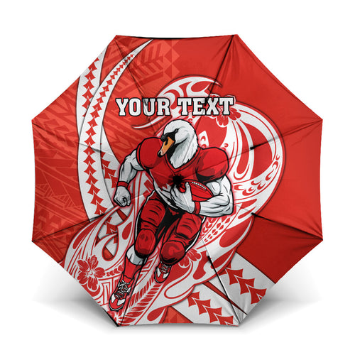 Personalized Sydney Swans Umbrella Polynesian Tribal Swan Mascot With Hibiscus Floral Art
