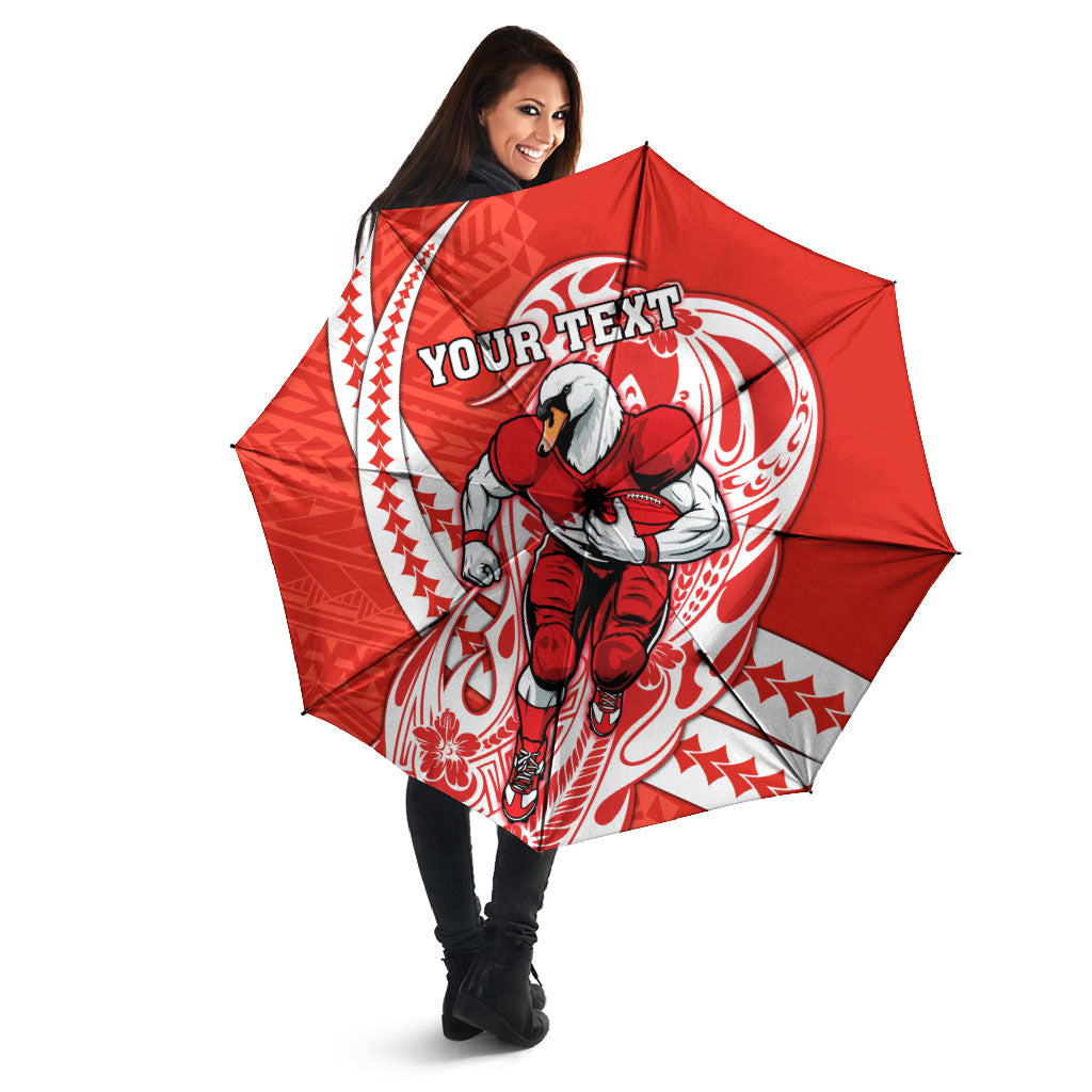 Personalized Sydney Swans Umbrella Polynesian Tribal Swan Mascot With Hibiscus Floral Art