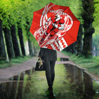 Personalized Sydney Swans Umbrella Polynesian Tribal Swan Mascot With Hibiscus Floral Art