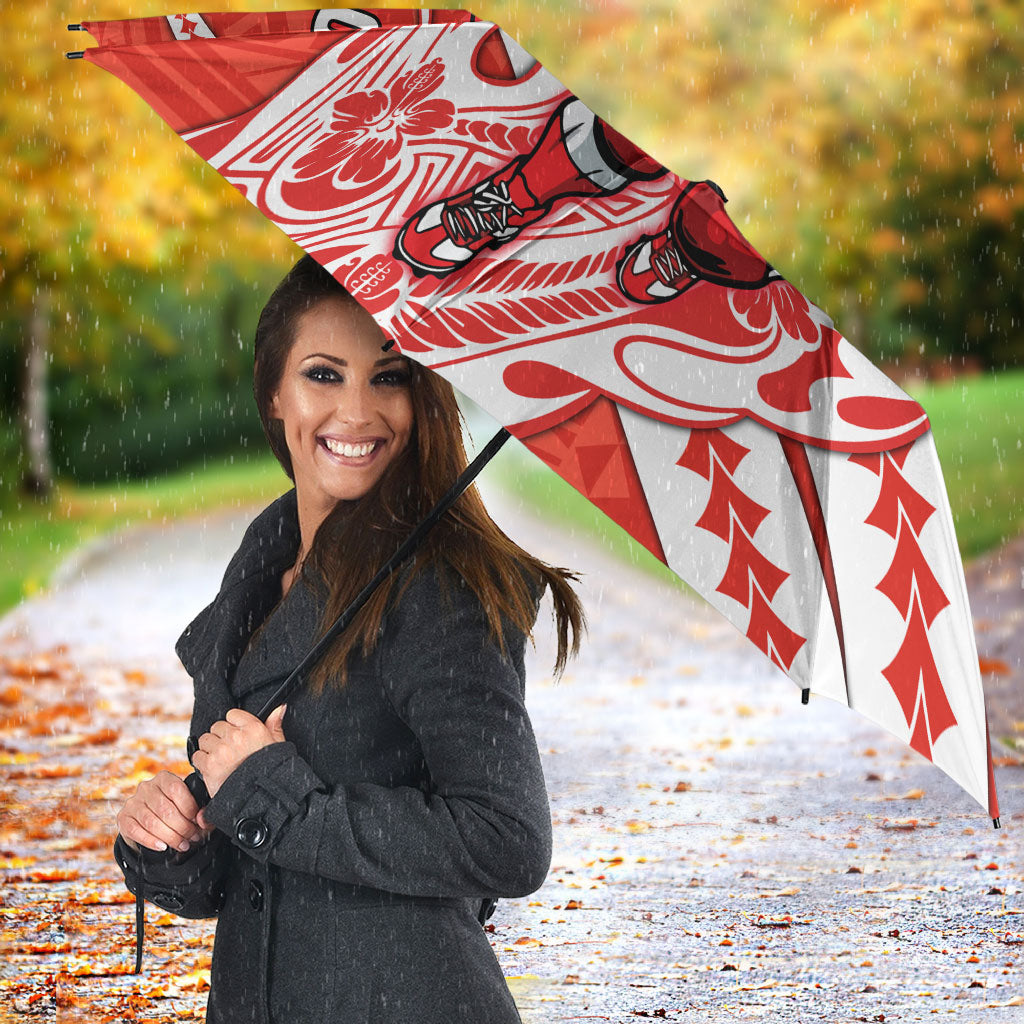 Personalized Sydney Swans Umbrella Polynesian Tribal Swan Mascot With Hibiscus Floral Art