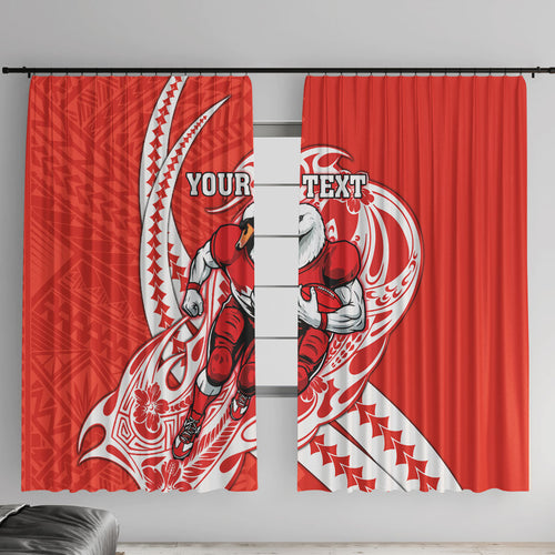 Personalized Sydney Swans Window Curtain Polynesian Tribal Swan Mascot With Hibiscus Floral Art