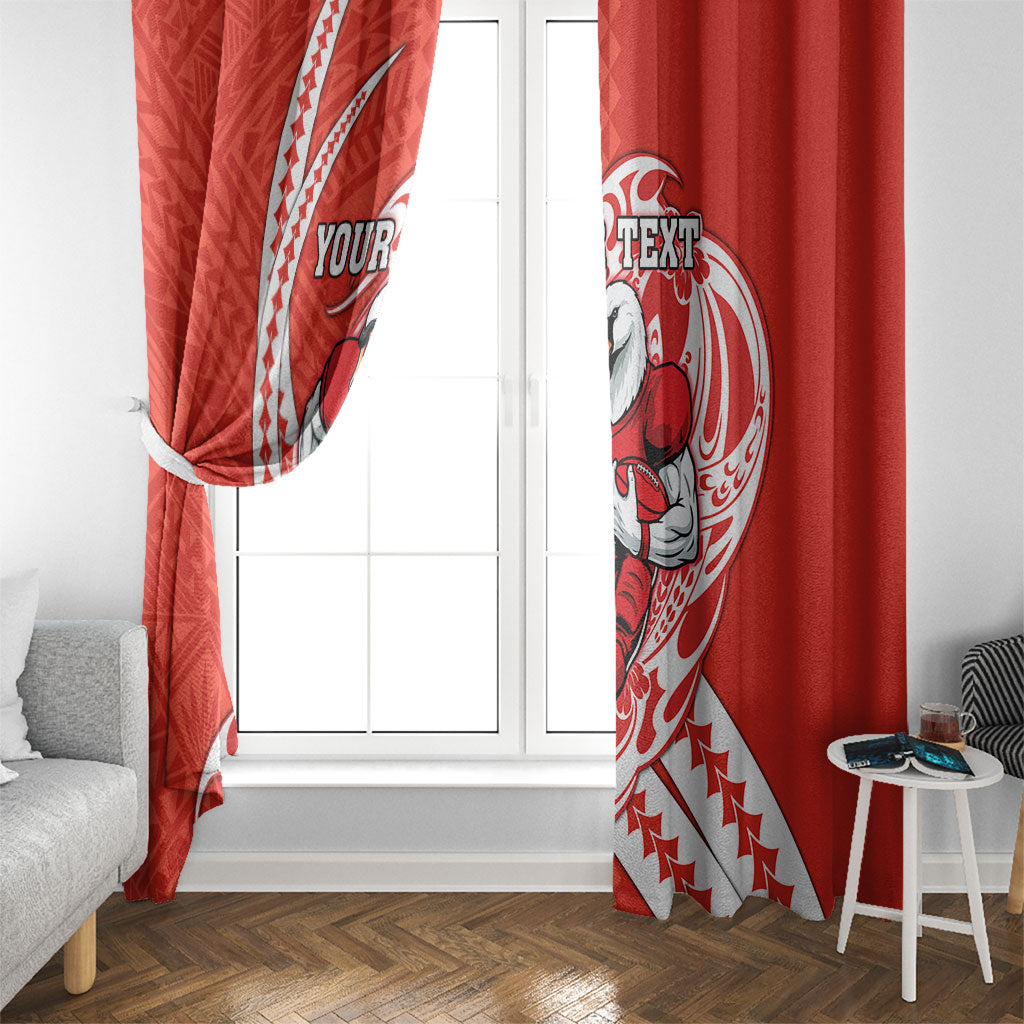 Personalized Sydney Swans Window Curtain Polynesian Tribal Swan Mascot With Hibiscus Floral Art