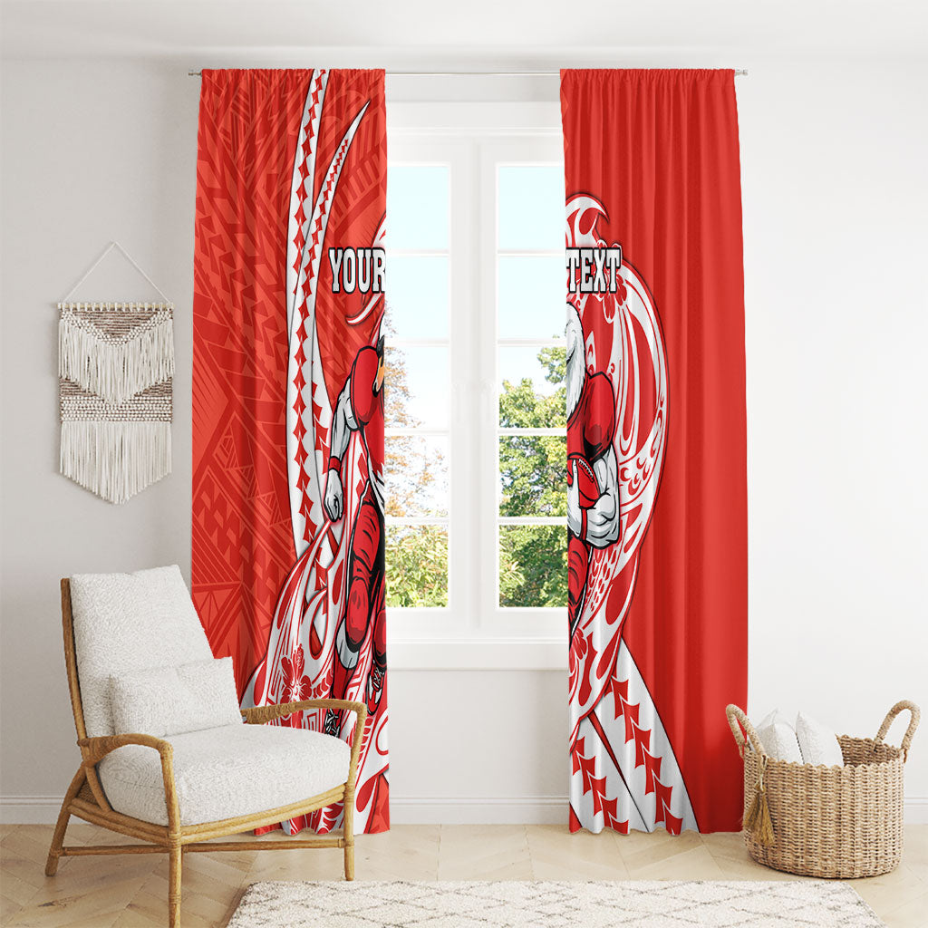 Personalized Sydney Swans Window Curtain Polynesian Tribal Swan Mascot With Hibiscus Floral Art