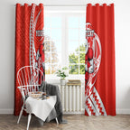 Personalized Sydney Swans Window Curtain Polynesian Tribal Swan Mascot With Hibiscus Floral Art