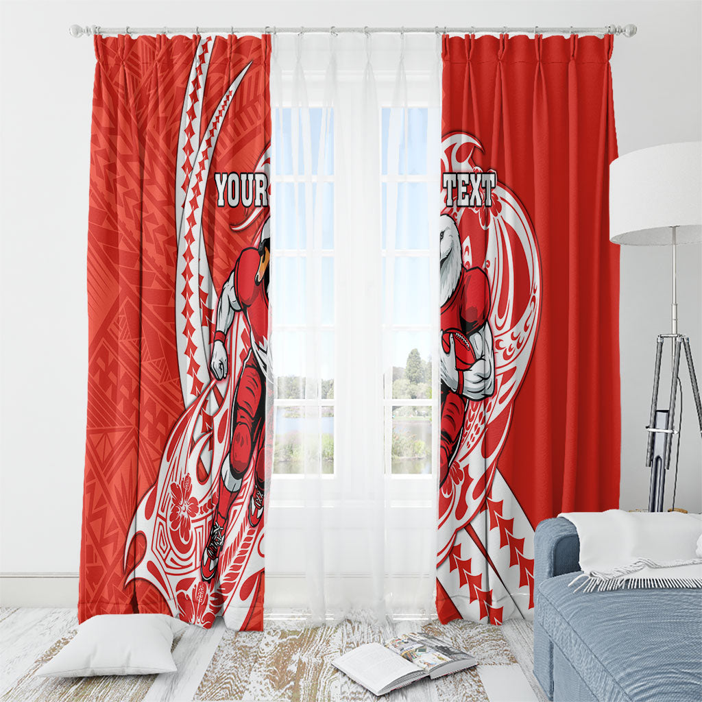 Personalized Sydney Swans Window Curtain Polynesian Tribal Swan Mascot With Hibiscus Floral Art