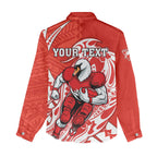 Personalized Sydney Swans Women Casual Shirt Polynesian Tribal Swan Mascot With Hibiscus Floral Art