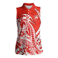 Personalized Sydney Swans Women Sleeveless Polo Shirt Polynesian Tribal Swan Mascot With Hibiscus Floral Art