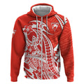 Personalized Sydney Swans Zip Hoodie Polynesian Tribal Swan Mascot With Hibiscus Floral Art