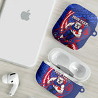 Personalized Western Bulldogs AirPods Case Polynesian Tribal Bulldog Mascot With Hibiscus Floral Art