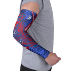 Personalized Western Bulldogs Arm Sleeves Polynesian Tribal Bulldog Mascot With Hibiscus Floral Art