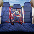 Personalized Western Bulldogs Back Car Seat Cover Polynesian Tribal Bulldog Mascot With Hibiscus Floral Art