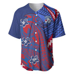 Personalized Western Bulldogs Baseball Jersey Polynesian Tribal Bulldog Mascot With Hibiscus Floral Art