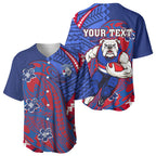 Personalized Western Bulldogs Baseball Jersey Polynesian Tribal Bulldog Mascot With Hibiscus Floral Art
