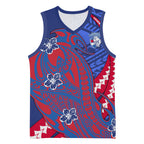 Personalized Western Bulldogs Basketball Jersey Polynesian Tribal Bulldog Mascot With Hibiscus Floral Art