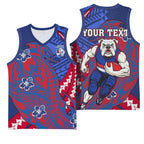 Personalized Western Bulldogs Basketball Jersey Polynesian Tribal Bulldog Mascot With Hibiscus Floral Art