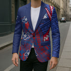 Personalized Western Bulldogs Blazer Polynesian Tribal Bulldog Mascot With Hibiscus Floral Art