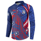 Personalized Western Bulldogs Button Sweatshirt Polynesian Tribal Bulldog Mascot With Hibiscus Floral Art