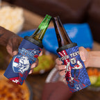 Personalized Western Bulldogs 4 in 1 Can Cooler Tumbler Polynesian Tribal Bulldog Mascot With Hibiscus Floral Art