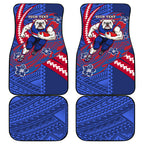 Personalized Western Bulldogs Car Mats Polynesian Tribal Bulldog Mascot With Hibiscus Floral Art