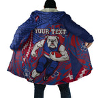 Personalized Western Bulldogs Cloak Polynesian Tribal Bulldog Mascot With Hibiscus Floral Art