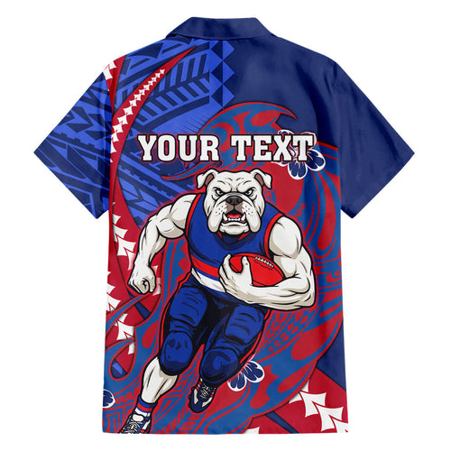 Personalized Western Bulldogs Family Matching Summer Maxi Dress and Hawaiian Shirt Polynesian Tribal Bulldog Mascot With Hibiscus Floral Art