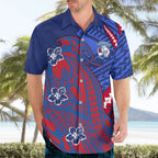 Personalized Western Bulldogs Hawaiian Shirt Polynesian Tribal Bulldog Mascot With Hibiscus Floral Art