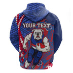 Personalized Western Bulldogs Hoodie Polynesian Tribal Bulldog Mascot With Hibiscus Floral Art