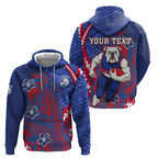 Personalized Western Bulldogs Hoodie Polynesian Tribal Bulldog Mascot With Hibiscus Floral Art