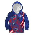 Personalized Western Bulldogs Kid Hoodie Polynesian Tribal Bulldog Mascot With Hibiscus Floral Art
