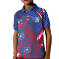Personalized Western Bulldogs Kid Polo Shirt Polynesian Tribal Bulldog Mascot With Hibiscus Floral Art