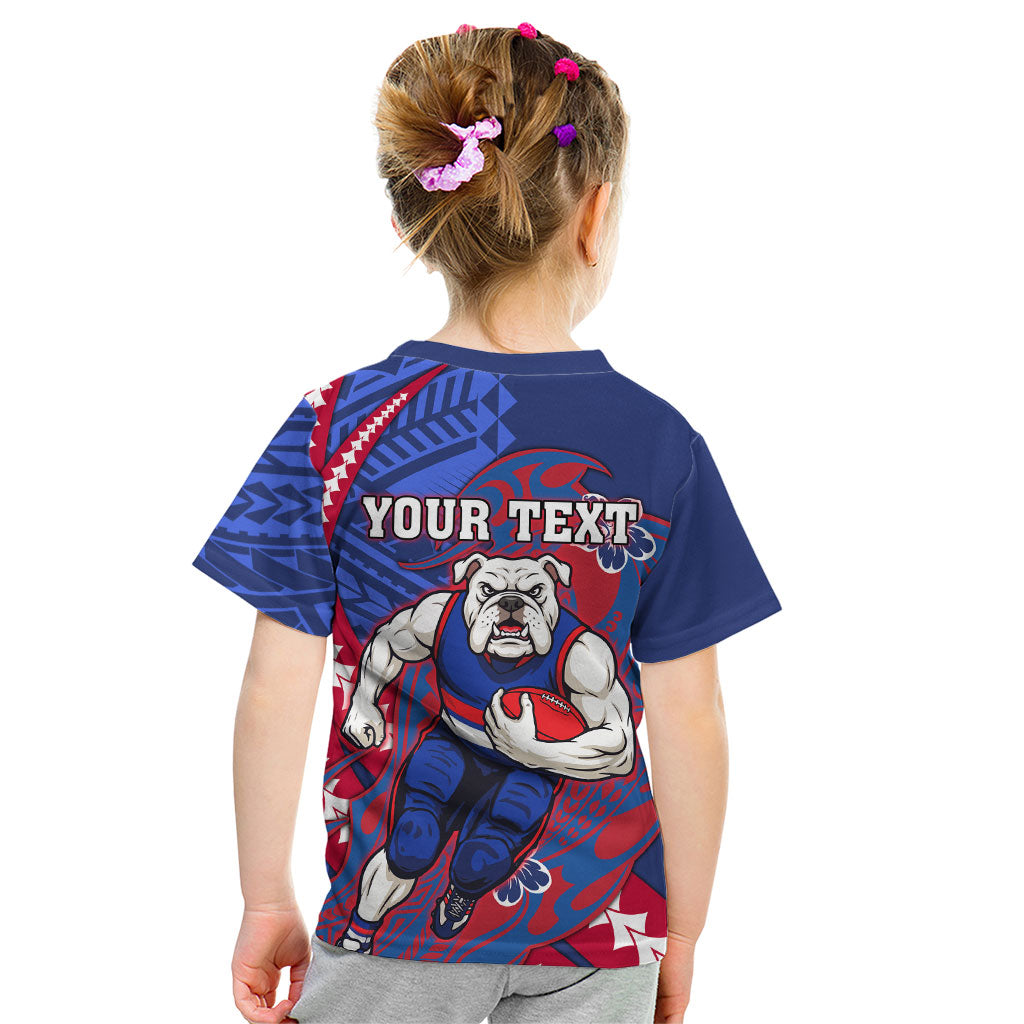 Personalized Western Bulldogs Kid T Shirt Polynesian Tribal Bulldog Mascot With Hibiscus Floral Art