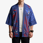 Personalized Western Bulldogs Kimono Polynesian Tribal Bulldog Mascot With Hibiscus Floral Art