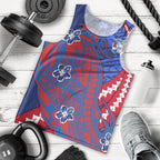 Personalized Western Bulldogs Men Tank Top Polynesian Tribal Bulldog Mascot With Hibiscus Floral Art