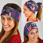 Personalized Western Bulldogs Neck Gaiter Polynesian Tribal Bulldog Mascot With Hibiscus Floral Art