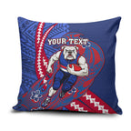 Personalized Western Bulldogs Pillow Cover Polynesian Tribal Bulldog Mascot With Hibiscus Floral Art