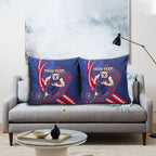 Personalized Western Bulldogs Pillow Cover Polynesian Tribal Bulldog Mascot With Hibiscus Floral Art
