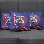 Personalized Western Bulldogs Pillow Cover Polynesian Tribal Bulldog Mascot With Hibiscus Floral Art