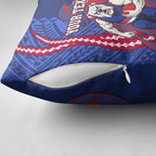 Personalized Western Bulldogs Pillow Cover Polynesian Tribal Bulldog Mascot With Hibiscus Floral Art