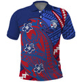 Personalized Western Bulldogs Polo Shirt Polynesian Tribal Bulldog Mascot With Hibiscus Floral Art