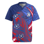 Personalized Western Bulldogs Rugby Jersey Polynesian Tribal Bulldog Mascot With Hibiscus Floral Art