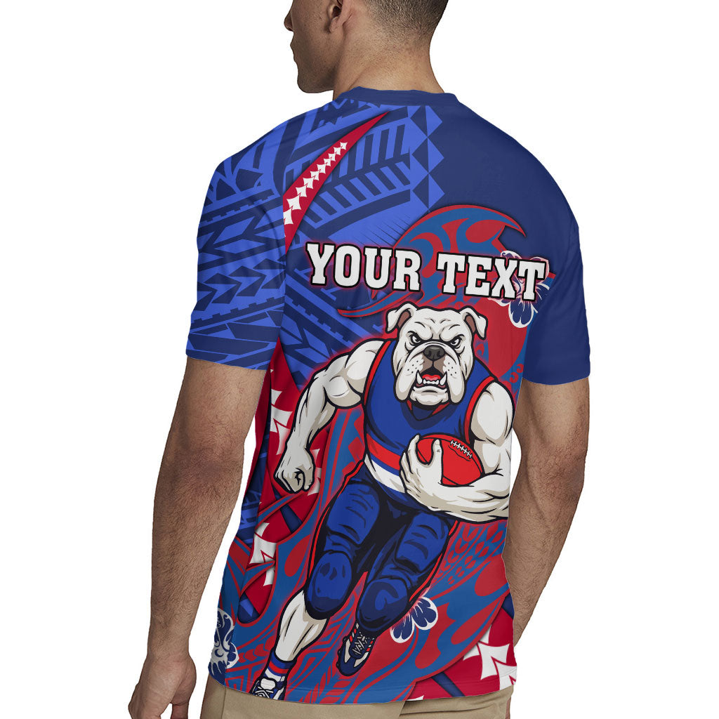Personalized Western Bulldogs Rugby Jersey Polynesian Tribal Bulldog Mascot With Hibiscus Floral Art