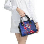Personalized Western Bulldogs Shoulder Handbag Polynesian Tribal Bulldog Mascot With Hibiscus Floral Art