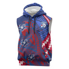 Personalized Western Bulldogs Sleeveless Hoodie Polynesian Tribal Bulldog Mascot With Hibiscus Floral Art
